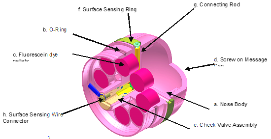 FELS MK2 - Image de l’intérieur du
  nez sur laquelle on peut voir le colorant