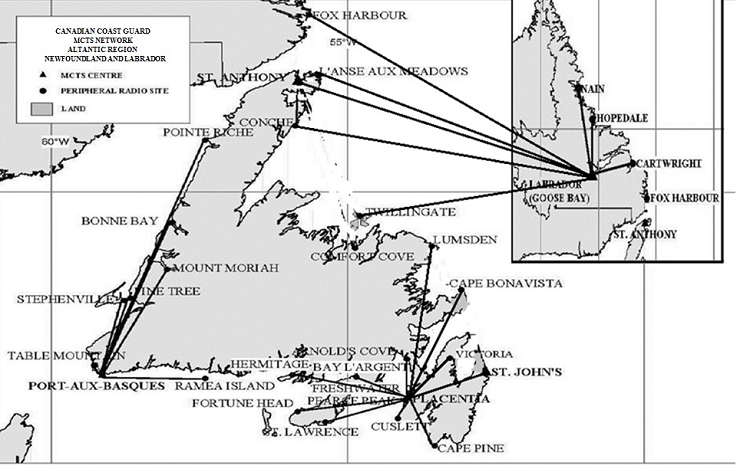 Map MCTS network Atlantic - Mfld - Labrador